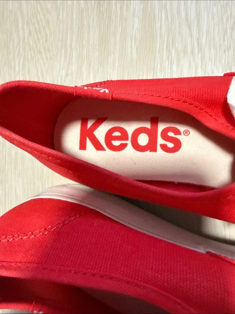 Keds Red Canvas Low-Top Sneakers with White Laces